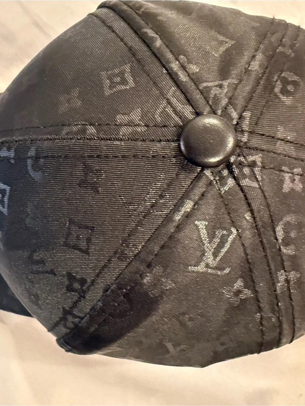 LV black leather/nylon hat baseball cap